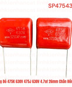 Tụ Đỏ 475K 630V 475J 630V 4.7uf 26mm Chân Đồng