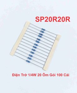 Điện Trở 1/4W 20 Ôm Gói 100 Cái