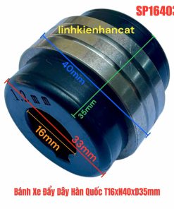 Bánh Xe Đẩy Dây Hàn Quốc T16xN40xD35mm