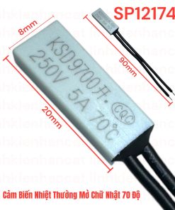 Cảm Biến Nhiệt Thường Mở Chữ Nhật 70 Độ