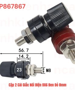 Cặp 2 Cái Giắc Nối Điện BX6 Đen Đỏ 8mm