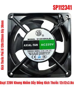 Quạt 220V Khung Nhôm Dây Đồng Kích Thước 12x12x3.8cm