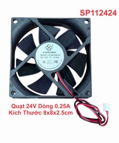 Quạt 24V Dòng 0.25A Kích Thước 8x8x2.5cm