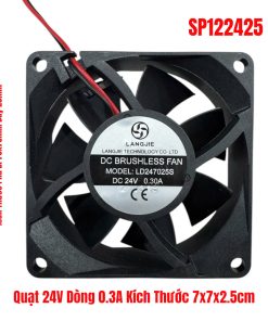 Quạt 24V Dòng 0.3A Kích Thước 7x7x2.5cm