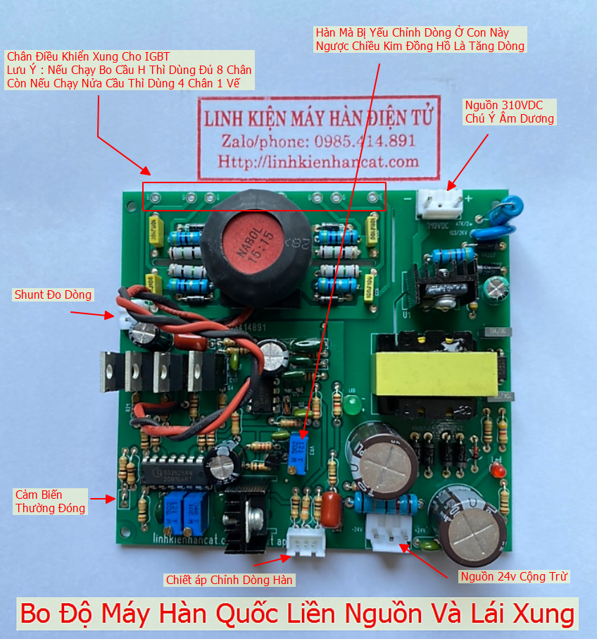 Bo Độ Máy Hàn Quốc Liền Nguồn Và Lái Xung