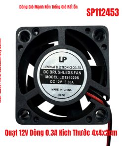 Quạt 12V Dòng 0.3A Kích Thước 4x4x2cm
