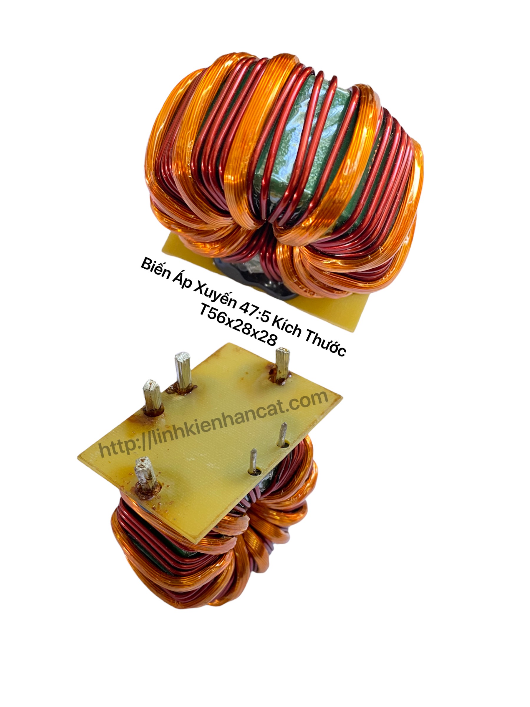Biến Áp Xuyến 47:5 Kích Thước T56x28x28 Biến Áp Xuyến 47:5 Kích Thước T56x28x28