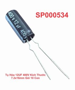 Tụ Hóa 12UF 400V Kích Thước 7.2x16mm Gói 10 Con