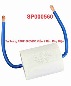 Tụ Trắng 20UF 800VDC Kiểu 2 Đầu Dây Điện