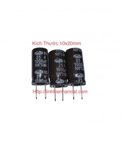 Tụ 1000UF 25V Kích Thước 10x20mm