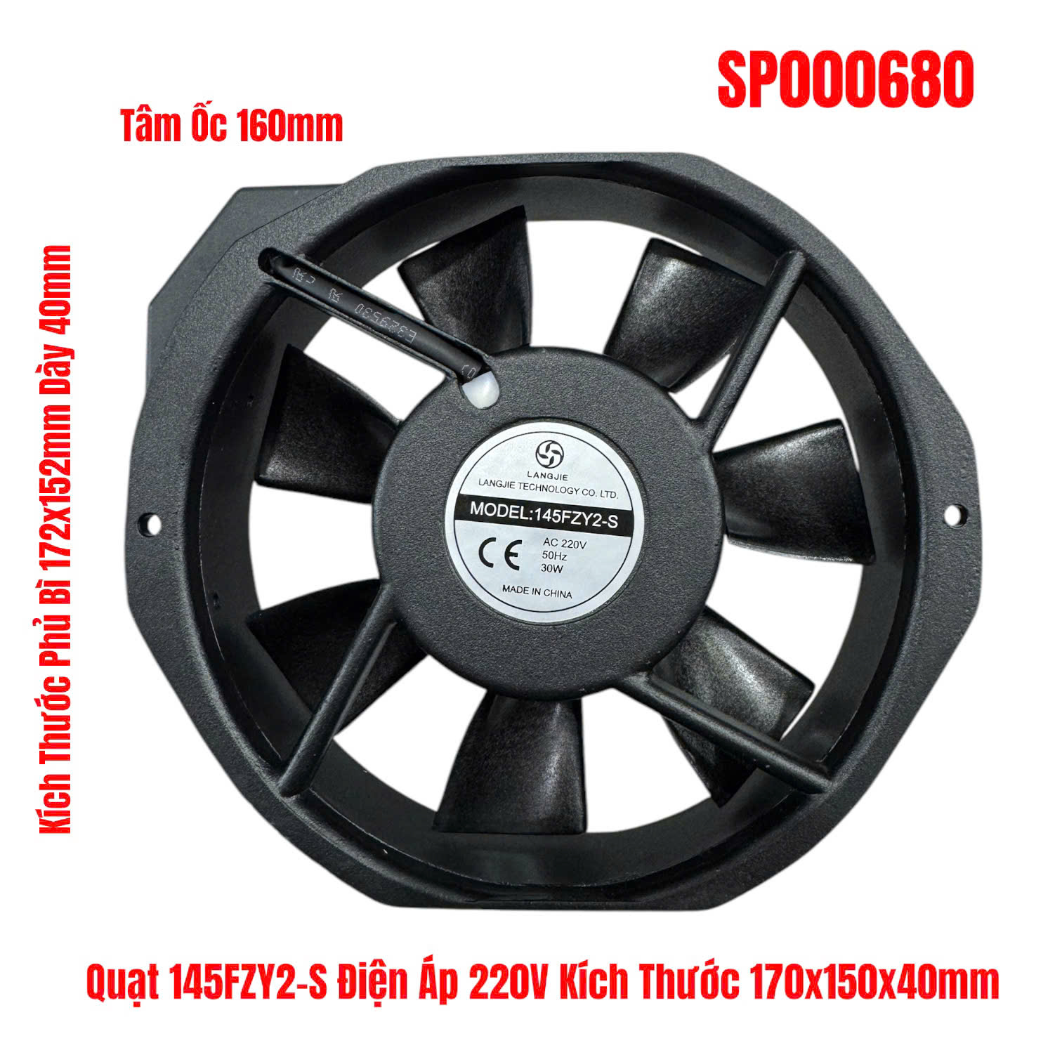 Quạt 145FZY2-S Điện Áp 220V Kích Thước 170x150x40mm