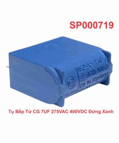 Tụ Bếp Từ CG 7UF 275VAC 400VDC Đứng Xanh