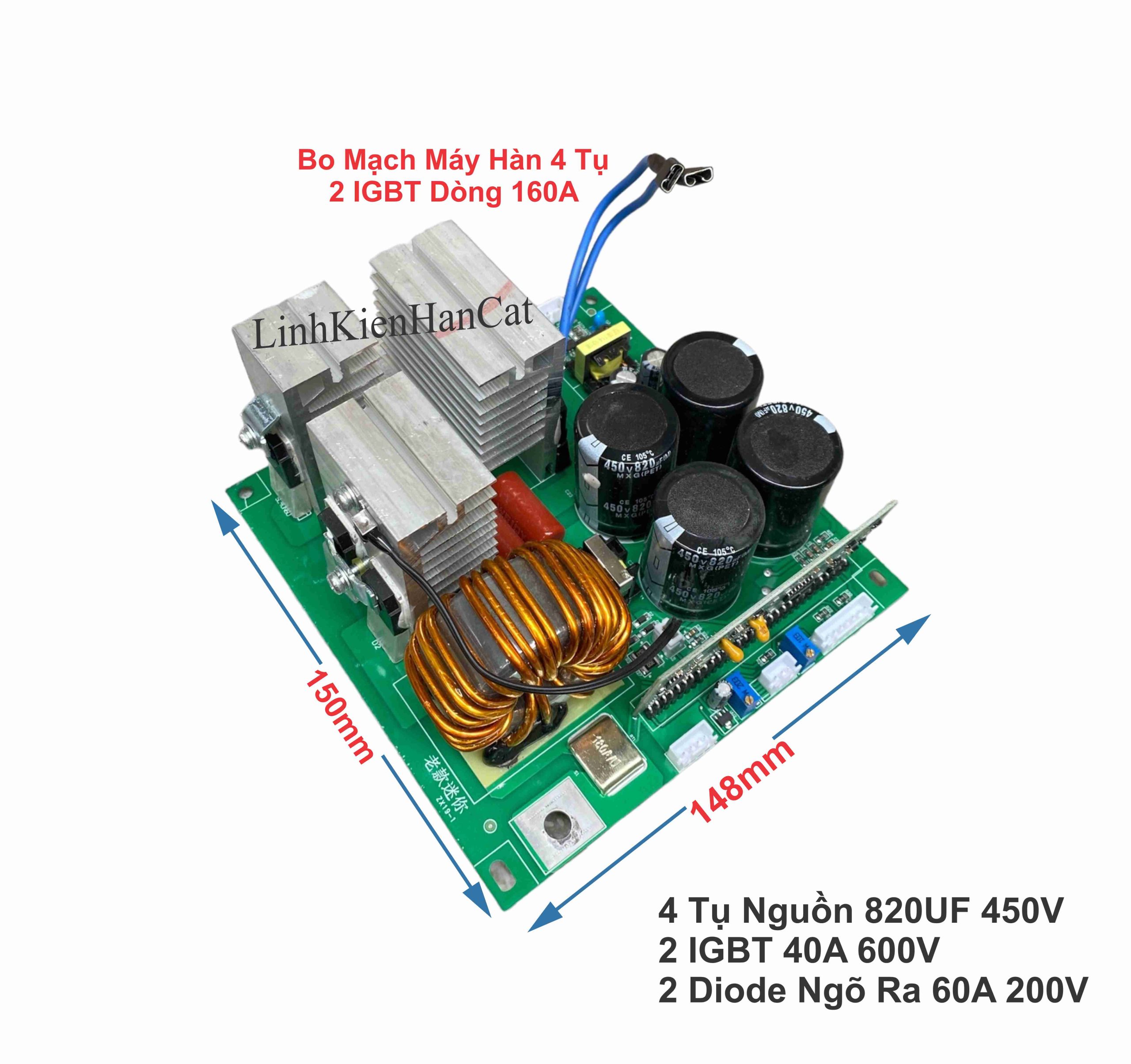 Bo Mạch Máy Hàn Kiểu 4 Tụ 2 IGBT Dòng 160A