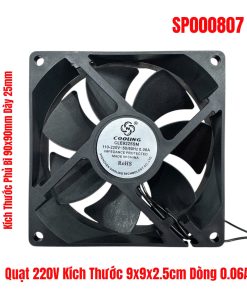 Quạt 220V Kích Thước 9x9x2.5cm Dòng 0.06A