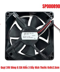 Quạt 24V Dòng 0.13A Kiểu 3 Dây Kích Thước 8x8x2.5cm