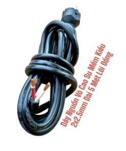Dây Nguồn Vỏ Cao Su Mềm Kiểu 2x2.5mm Dài 5 Mét Lõi Đồng