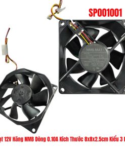 Quạt 12V Hãng NMB Dòng 0.10A Kích Thước 8x8x2.5cm Kiểu 3 Dây