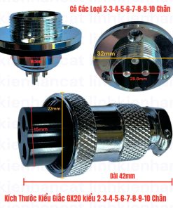 Bộ Giắc GX20-6P Kiểu 6 Chân
