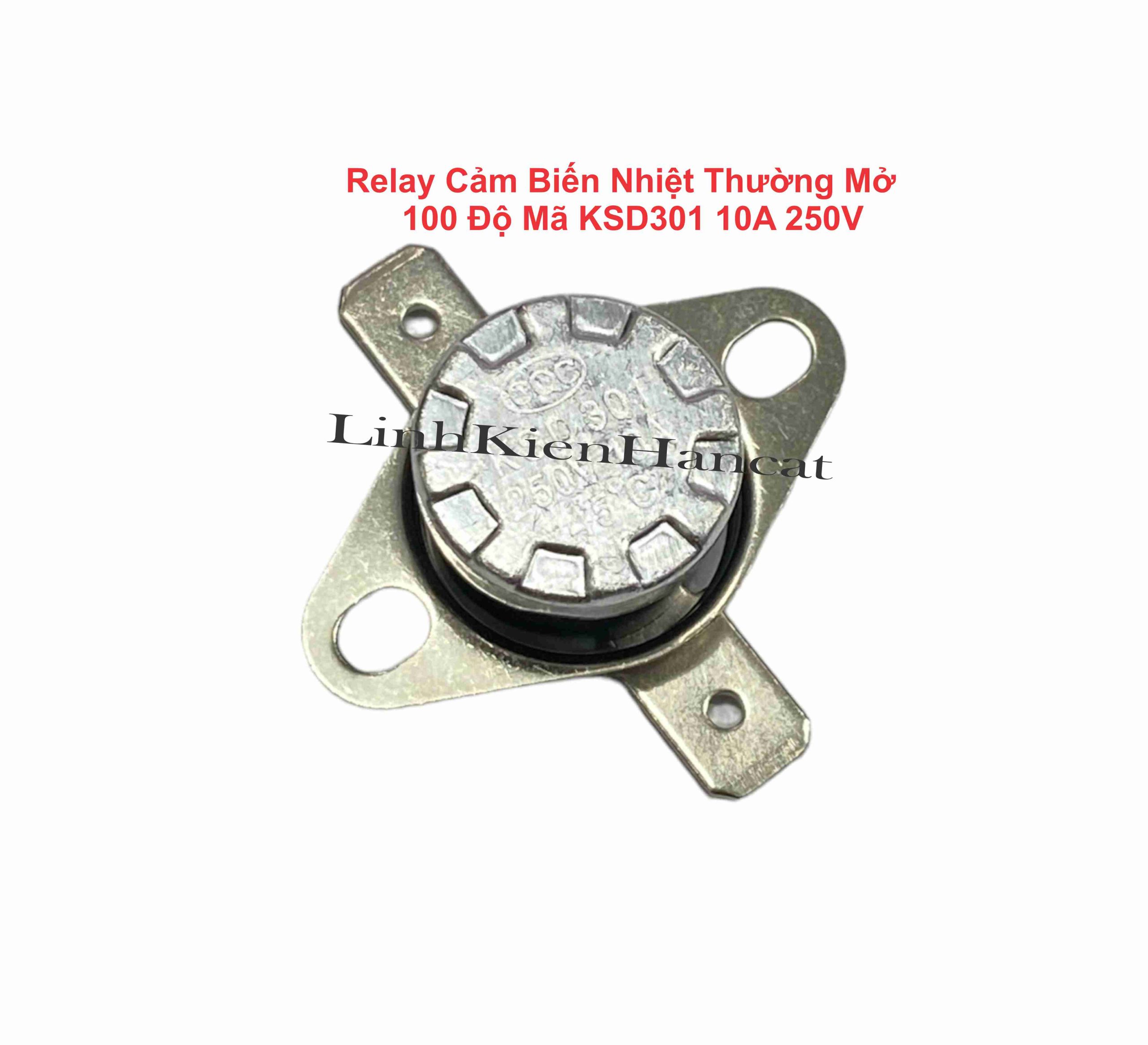 Relay Cảm Biến Nhiệt Thường Mở 100 Độ Mã KSD301 10A 250V