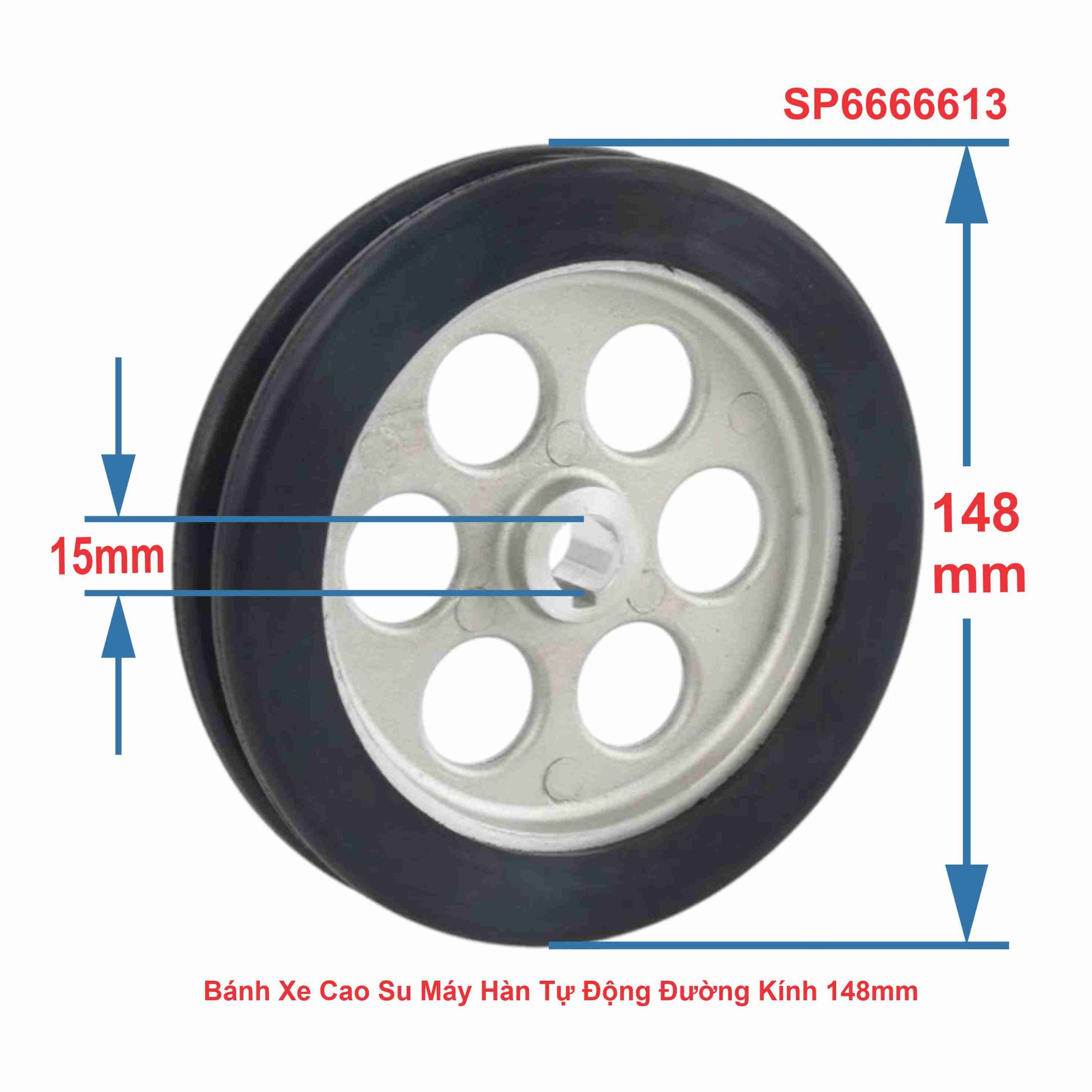 Bánh Xe Cao Su Máy Hàn Tự Động Đường Kính 148mm