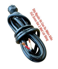 Dây Nguồn Vỏ Cao Su Mềm Kiểu 2x2.5mm Dài 3 Mét Lõi Đồng