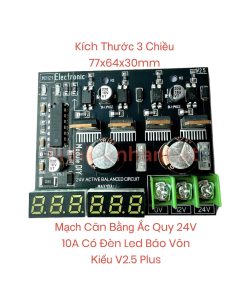Mạch Cân Bằng Ắc Quy 24V 10A Có Đèn Led Báo Vôn Kiểu V2.5 Plus