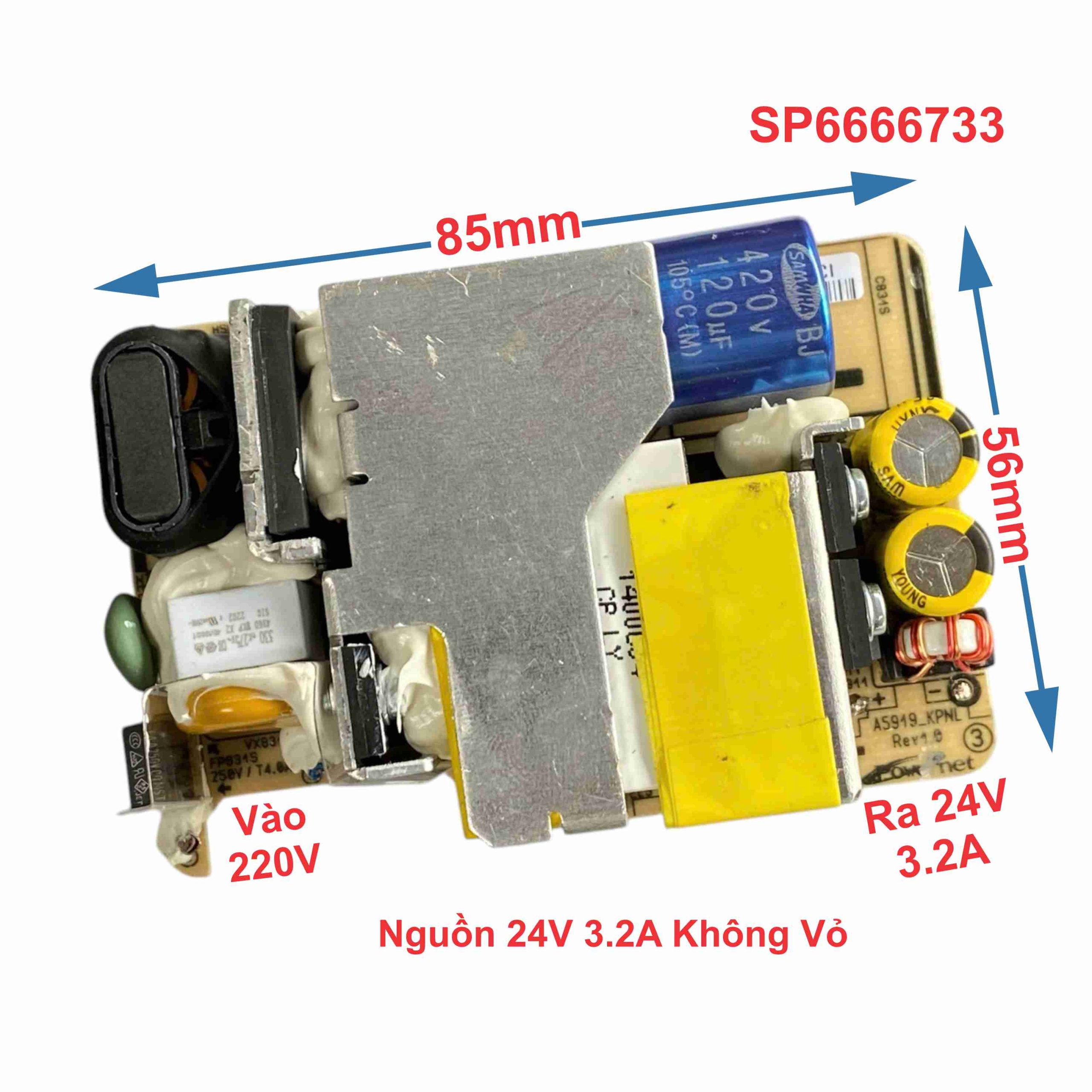 Nguồn 24V 3.2A Không Vỏ