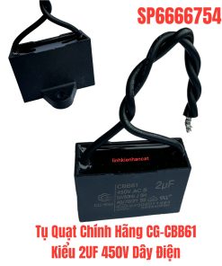 Tụ Quạt Chính Hãng CG-CBB61 Kiểu 2UF 450V Dây Điện