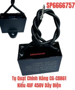 Tụ Quạt Chính Hãng CG-CBB61 Kiểu 4UF 450V Dây Điện