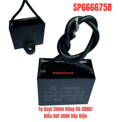 Tụ Quạt Chính Hãng CG-CBB61 Kiểu 5UF 450V Dây Điện
