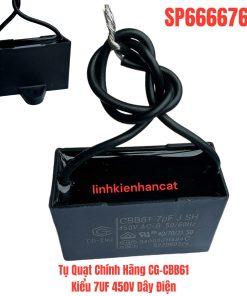Tụ Quạt Chính Hãng CG-CBB61 Kiểu 7UF 450V Dây Điện
