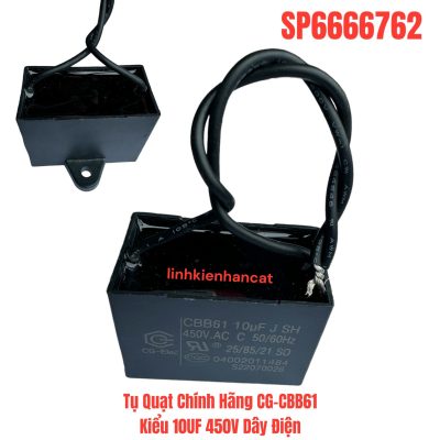 Tụ Quạt Chính Hãng CG-CBB61 Kiểu 10UF 450V Dây Điện