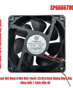 Quạt 48V Dòng 0.90A Kích Thước 12x12x3.8cm Khung Nhựa Dây Đồng Kiểu 7 Cánh Mẫu Rẻ