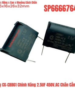 Tụ CG-CBB61 Chính Hãng 2.5UF 450V.AC Chân Cắm