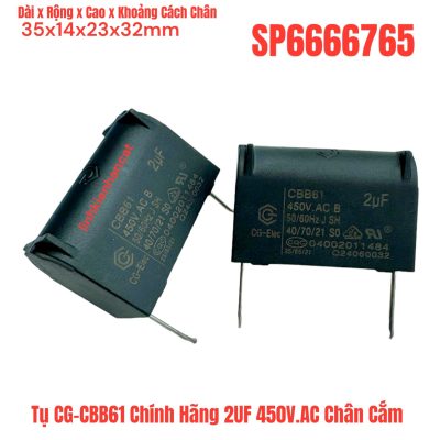 Tụ CG-CBB61 Chính Hãng 2UF 450V.AC Chân Cắm