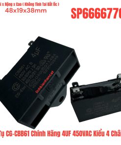 Tụ CG-CBB61 Chính Hãng 4UF 450VAC Kiểu 4 Chân