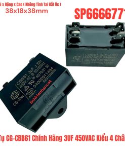 Tụ CG-CBB61 Chính Hãng 3UF 450VAC Kiểu 4 Chân