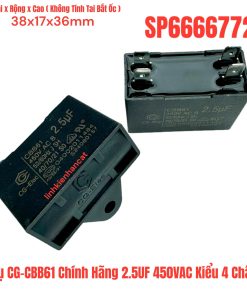 Tụ CG-CBB61 Chính Hãng 2.5UF 450VAC Kiểu 4 Chân