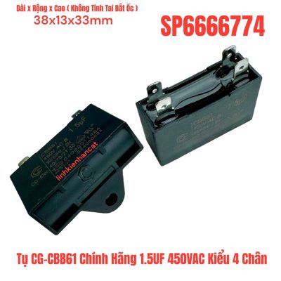 Tụ CG-CBB61 Chính Hãng 1.5UF 450VAC Kiểu 4 Chân