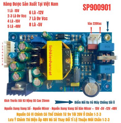 Nguồn Xung Vang Số - Nguồn Mixer - Nguồn Xung Vang Số Bàn Mixer +- 15V +5V +12V +48V