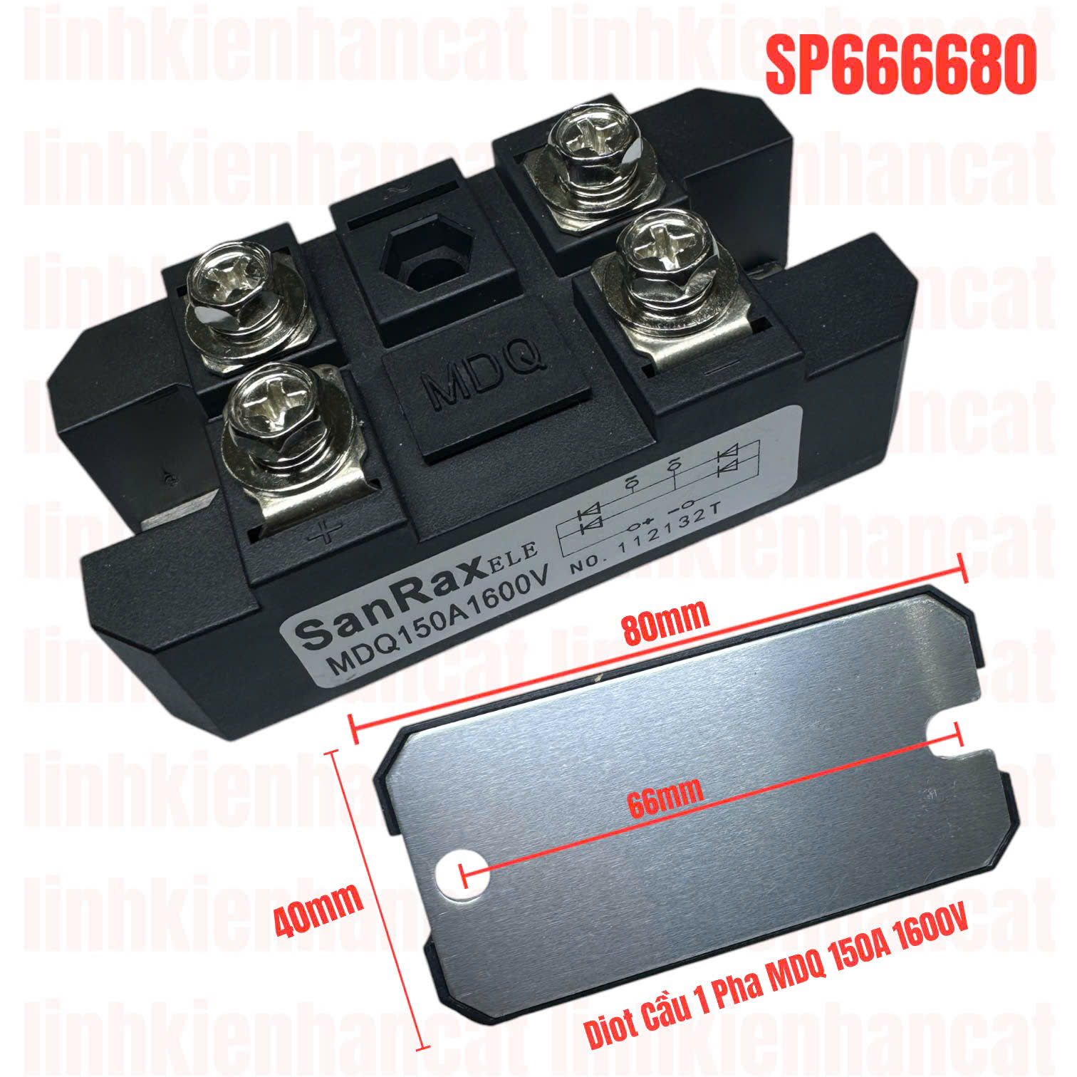 Diot Cầu 1 Pha MDQ 150A 1600V Diot Cầu 1 Pha MDQ 150A 1600V