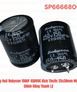 Tụ Hoá Rubycon 150UF 450VDC Kích Thước 25x30mm Mới Chính Hãng Thanh Lý