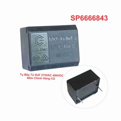 Tụ Bếp Từ 8UF 275VAC 400VDC Nằm Chính Hãng CG