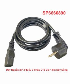 Dây Nguồn 2x1.0 Kiểu 3 Chấu C13 Dài 1.8m Dây Đồng
