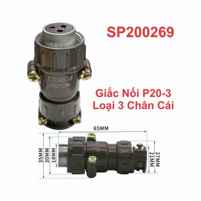 Giắc Nối P20-3 Loại 3 Chân Cái