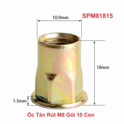 Ốc Tán Rút M8 Gói 10 Con