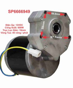 Moto Giảm Tốc 12VDC 600W Trục Lục Giác 16mm