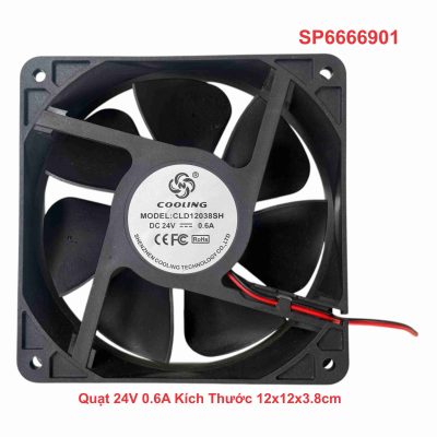 Quạt 24V 0.6A Kích Thước 12x12x3.8cm