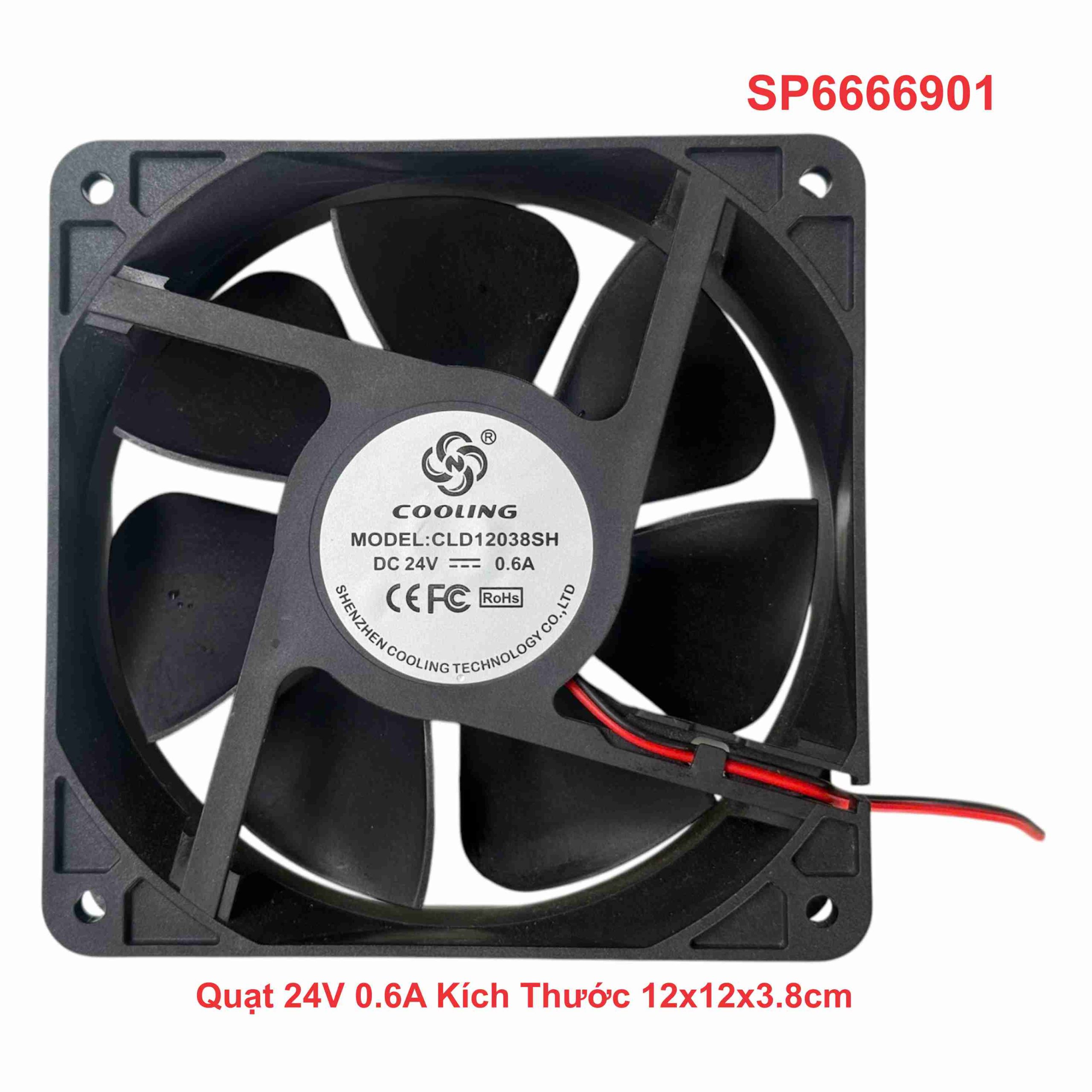 Quạt 24V 0.6A Kích Thước 12x12x3.8cm