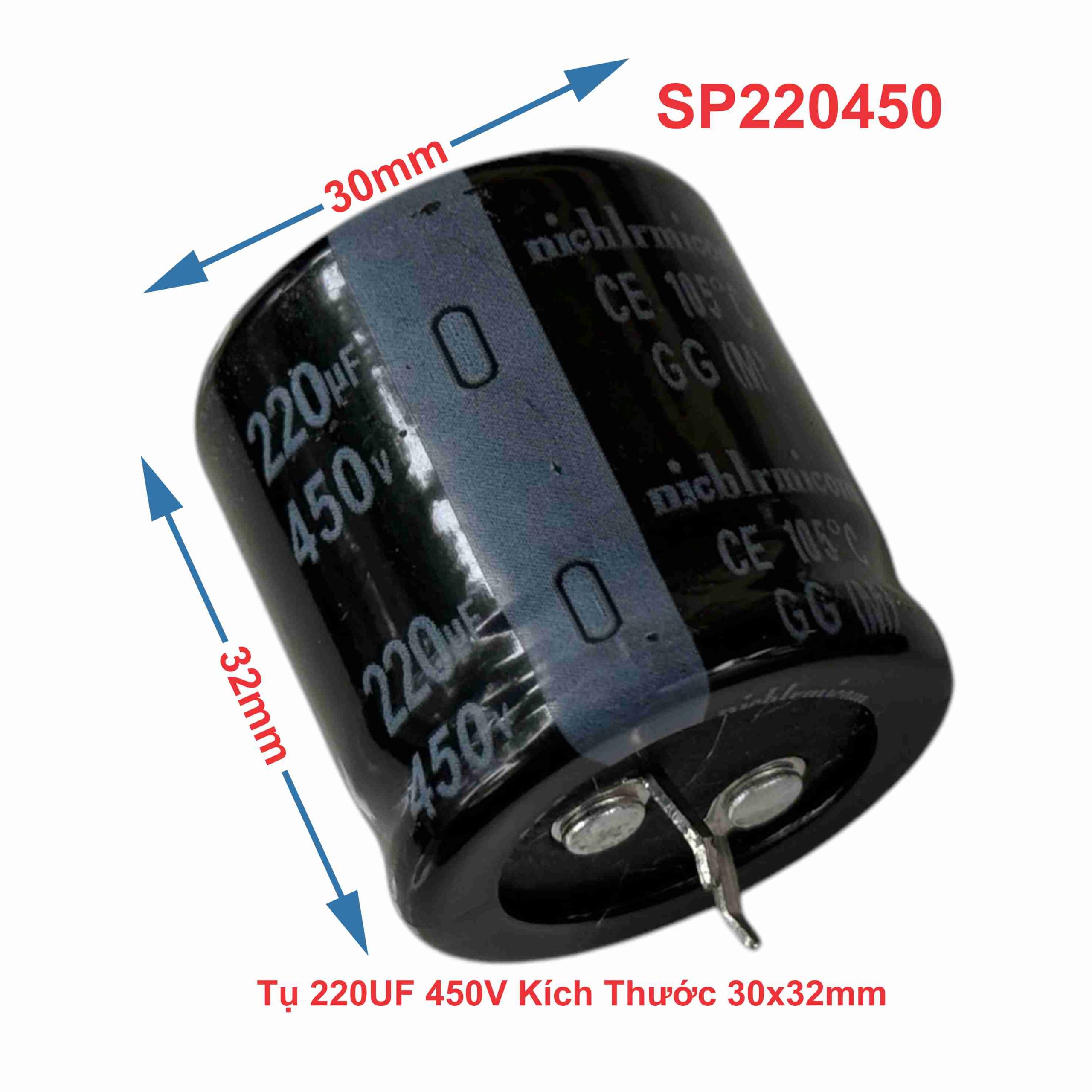 Tụ 220UF 450V Kích Thước 30x32mm